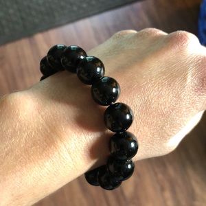 Black Stretchy Beaded Bracelet